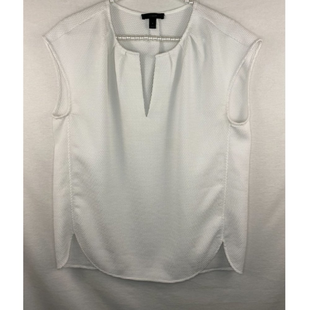 J.Crew Top White Sleeveless Size 8 V-Neck